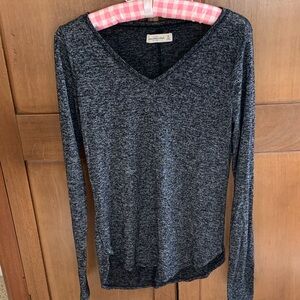 Abercrombie & Fitch Charcoal V-Neck Blouse